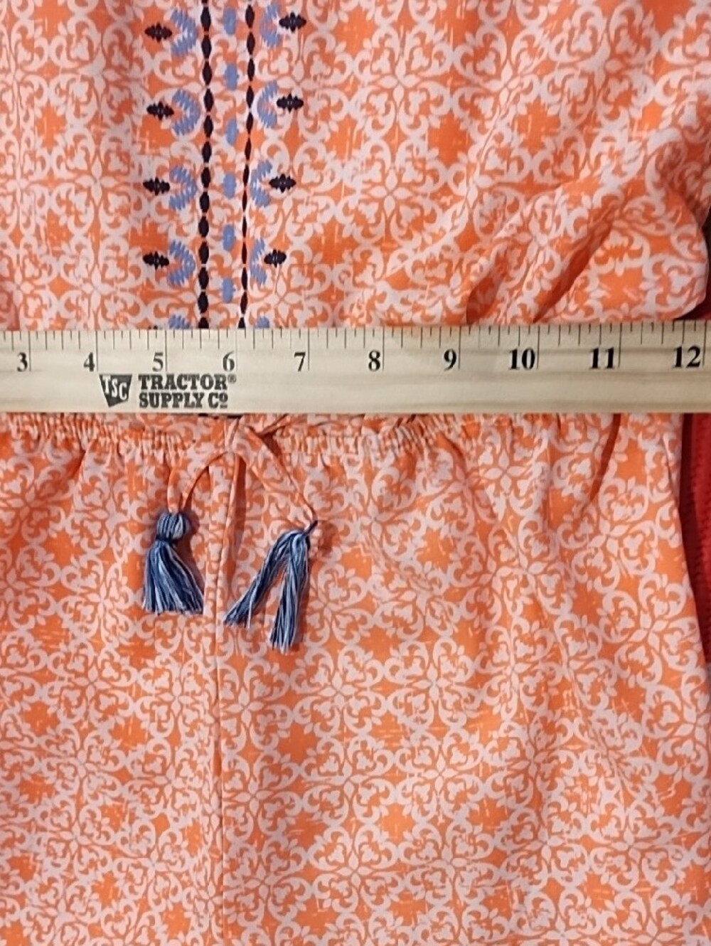 My Michelle Orange Printed Spaghetti-Strap Dress with Blue Accents Girl's Large. - Picture 6 of 11